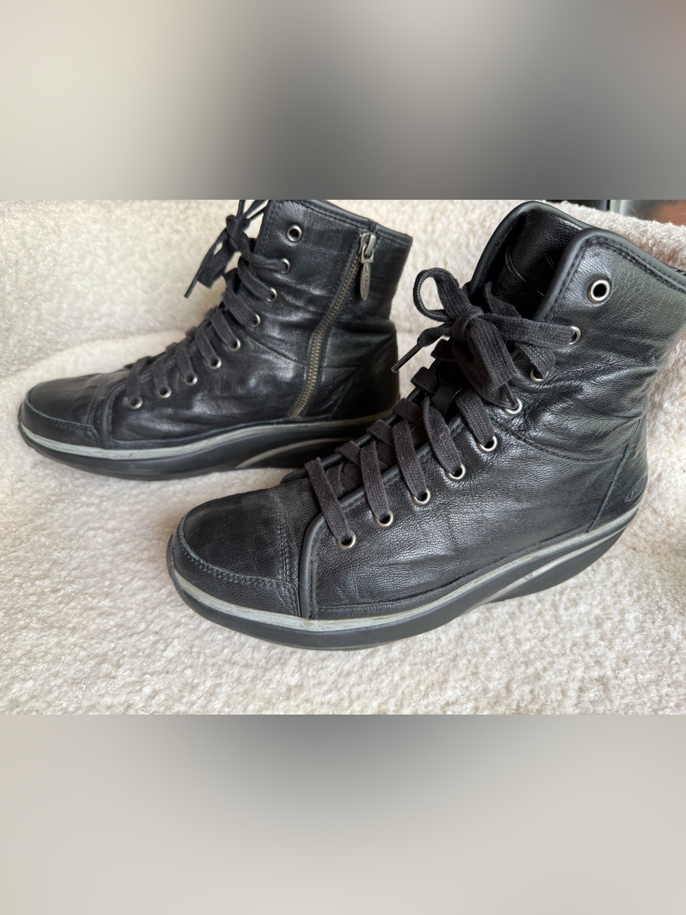 MBT Leather High Top Sneaker boots